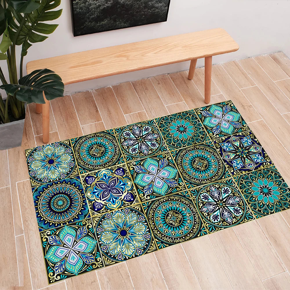 Vibrant Mandala Tile Stickers – Versatile Adhesive Décor (10 Stickers)