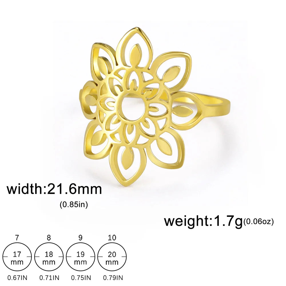 Elegant Mandala Intricate Design Ring Collection