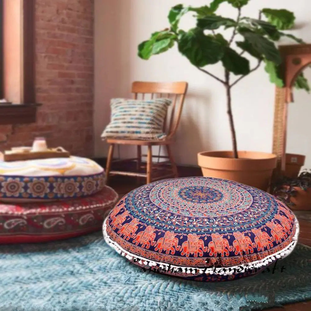 Bohemian Mandala Round Cushion Cover Collection