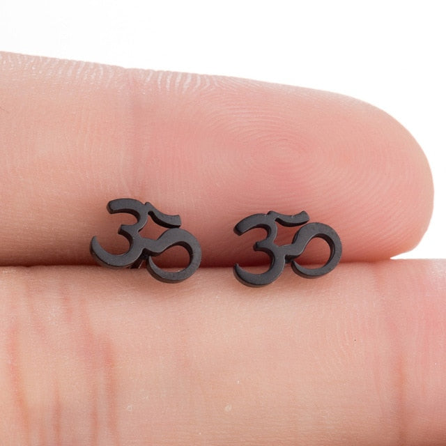 Sacred Om Symbol Stud Earrings Collection